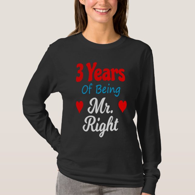 Camiseta 3rd Wedding Anniversary for Men Him Mr Right Husba (Frente)