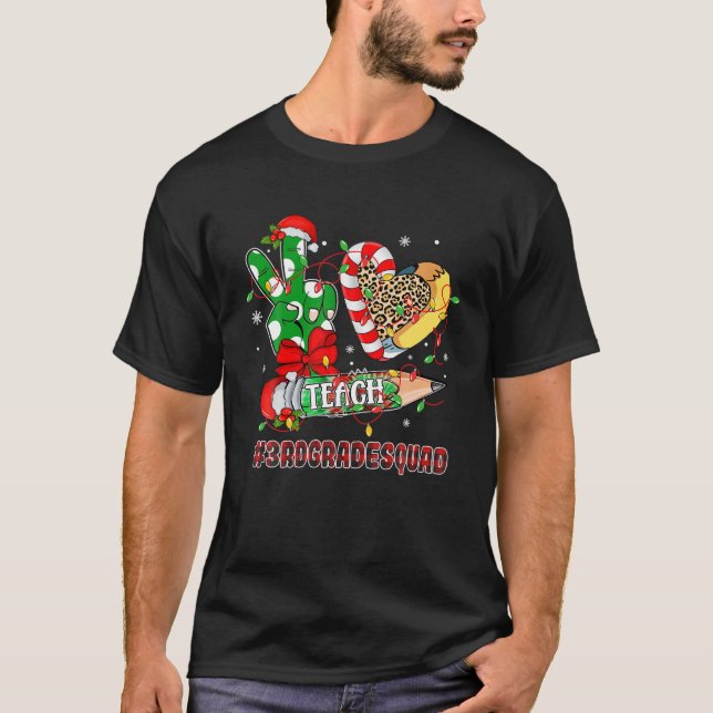 Camiseta 3Th Grade Squad Third Grade Teacher Xmas 3Rd Grade (Frente)