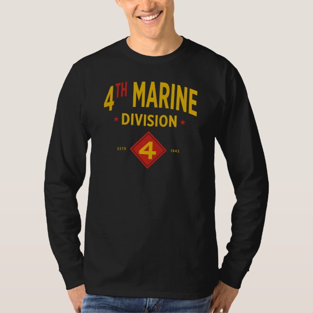 Camiseta 4ª Divisão Marinha dos Estados Unidos Longo (Frente)