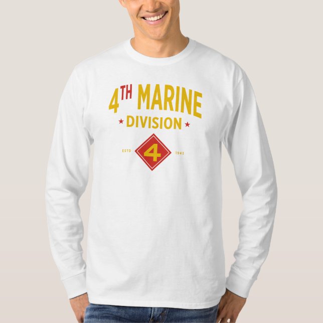 Camiseta 4ª Divisão Marinha dos Estados Unidos Longo (Frente)