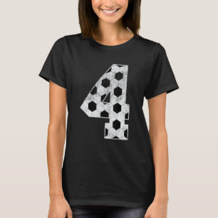 Camiseta 4ª Festa de Aniversário, 4 Anos, Futebol Bday Boy