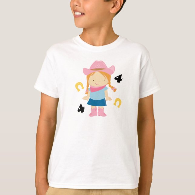 Camiseta 4º Aniversário Cowgirl (Frente)