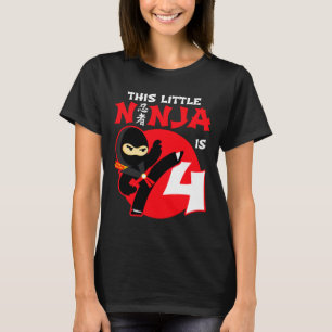 Camiseta 4º Aniversário Criança de 4 Anos de Idade Festa Pe