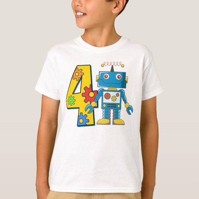 Camiseta 4º aniversário do Robô (Frente)