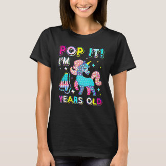 Camiseta 4º Aniversário Fidget Toy Pop It Birthday Girl 4 Y
