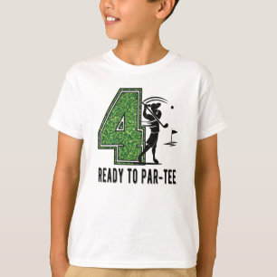 Camiseta 4º Aniversário Gift Golf Player de 4 anos
