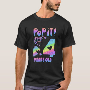 Camiseta 4º Aniversário, Pop De Fidget Do Unicórnio, Rap