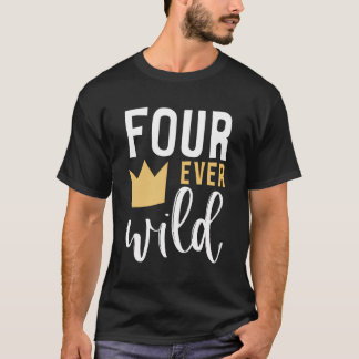 Camiseta 4º Aniversário Quatro Pessoas Selvagens Quarto Dia