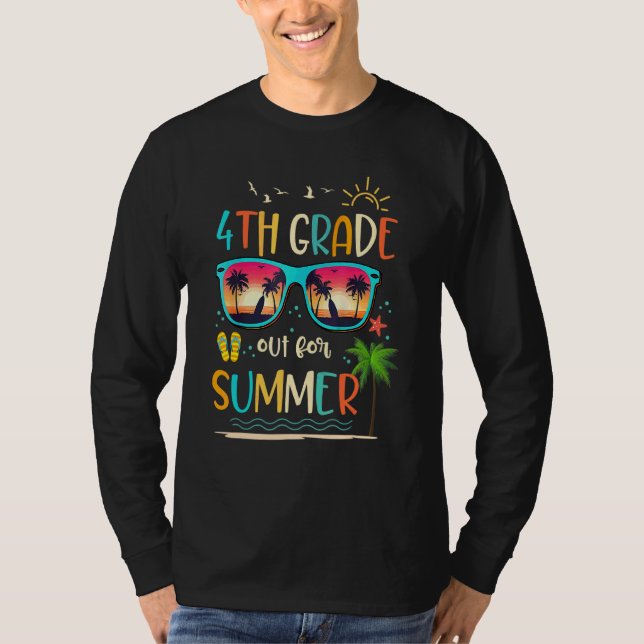 Camiseta 4º ano de férias para o verão feliz no último dia  (Frente)