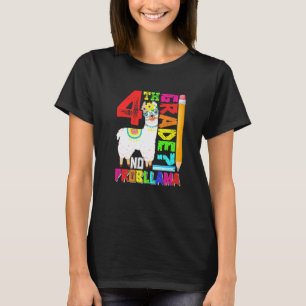 Camiseta 4º ano sem problemas Llama primeiro dia de volta à