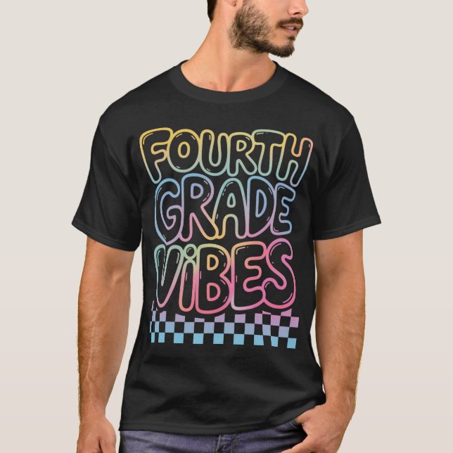 Camiseta 4º Ano Vibes Felizes Professores De Volta À Escola (Frente)