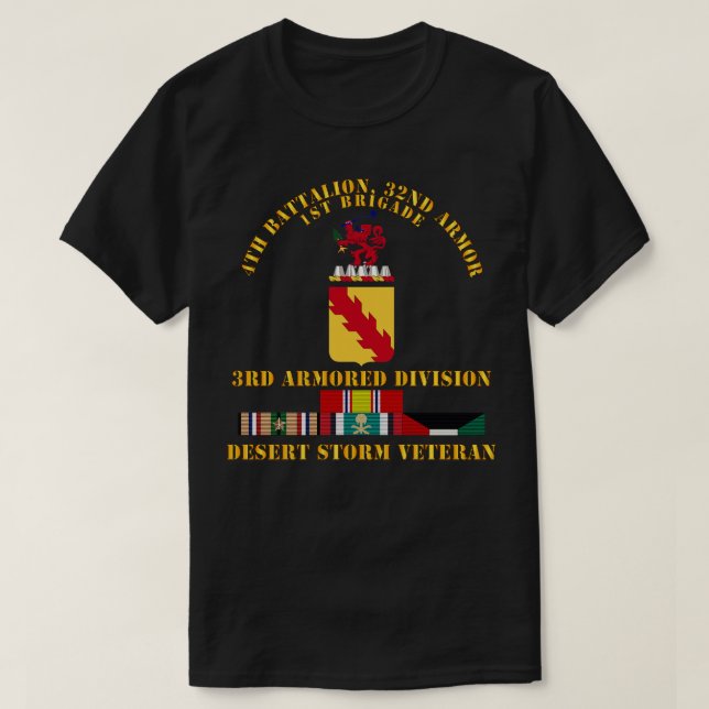 Camiseta 4º Bn 32º Armor 3º Tempestade no Deserto Ve (Frente do Design)
