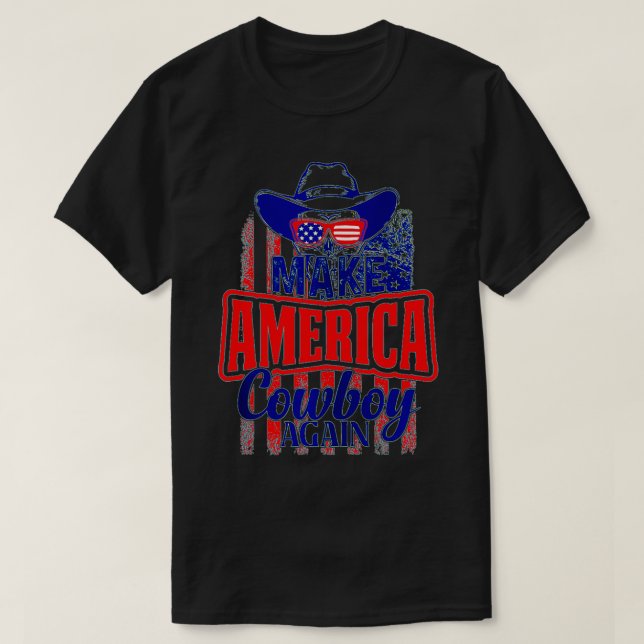 Camiseta 4º de julho bandeira dos EUA Torna o Americano Gar (Frente do Design)