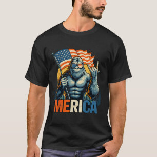 Camiseta 4º De Julho, Merica Rock American Flag Patr
