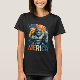 Camiseta 4º De Julho, Merica Rock American Flag Patr