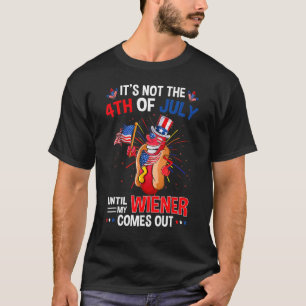 Camiseta 4º De Julho O Quente-Canino Sai Humor Adulto