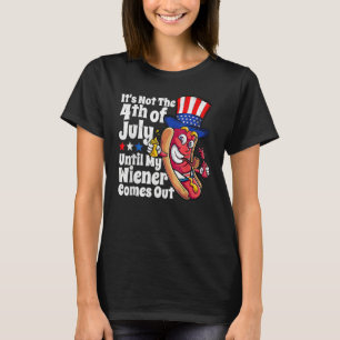 Camiseta 4º De Julho O Quente-Canino Sai Humor Adulto