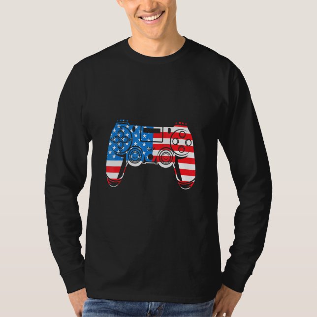 Camiseta 4º De Julho Video Game Gamer Controller American F (Frente)