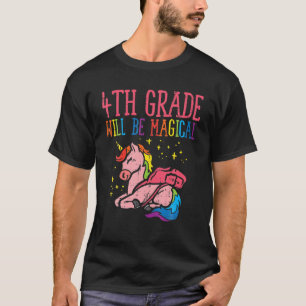 Camiseta 4º Grau Unicórnio Magical Primeiro Dia De Esquo