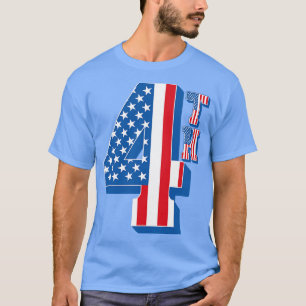 Camiseta 4º Texto do Sinalizador Americano