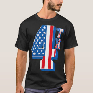 Camiseta 4º Texto do Sinalizador Americano