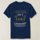 Camiseta 40º Aniversário 1982 Acrescentar Nome Azul Ouro Le (Frente do Design)