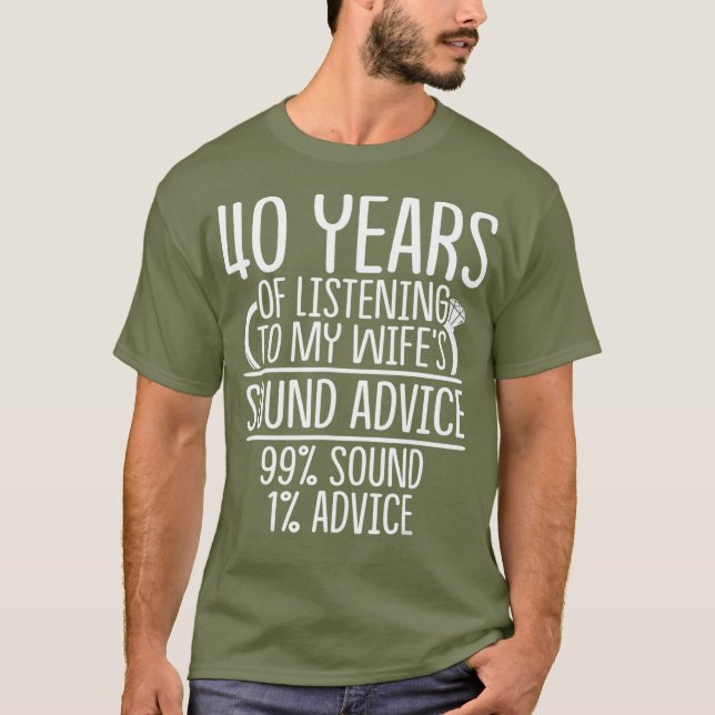 Camiseta 40º aniversário de 40 anos Presente de casamento (Frente)