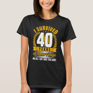 Camiseta 40º aniversário de casamento, 40 anos casados, Hus