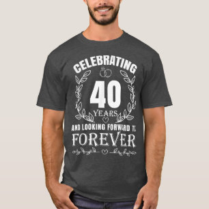 Camiseta 40º aniversário de casamento bonito para Casais ca