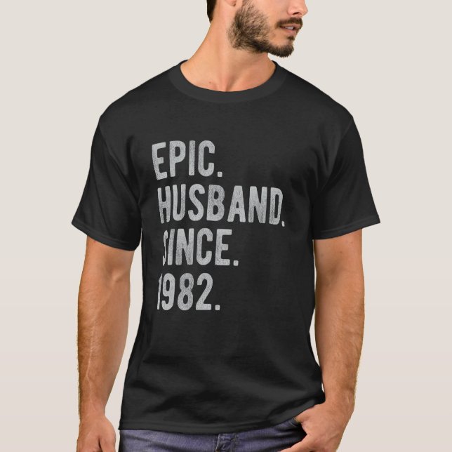 Camiseta 40º Aniversário De Casamento Para Ele, Epic Husban (Frente)