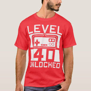 Camiseta 40º Jogo de Vídeo Aniversário Oferece 40 Presentes