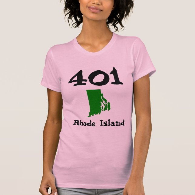 Camiseta 401, Area Code of Rhode Island RI (Cranston) (Frente)