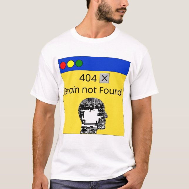 Camiseta 404 brain not found T-Shirt (Frente)
