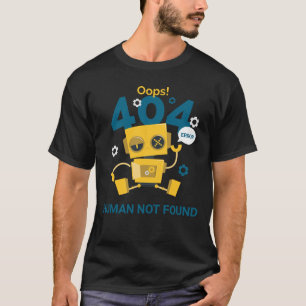 Camiseta 404 Erro de T-Shirt de texto personalizado engraça