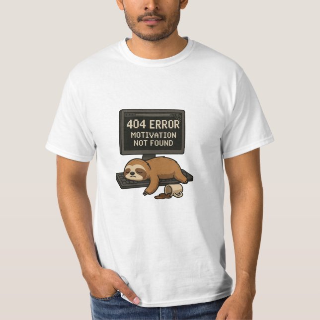 Camiseta 404 Error Sloth Funny (Frente)