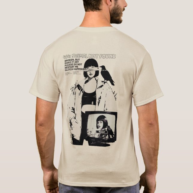 Camiseta 404: Normal Not Found – Glitched Soul (Verso)