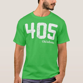 Camiseta 405 Oklahoma Area Code angustiado design f