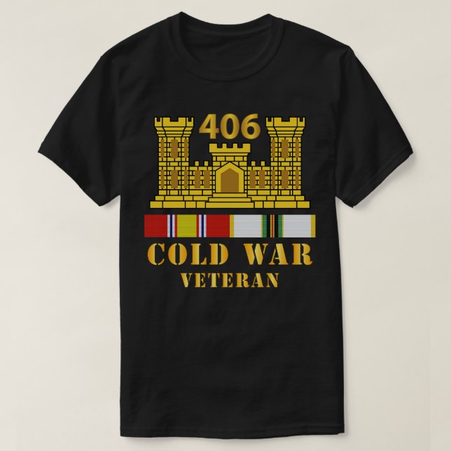 Camiseta 406º Batalhão ENG Branch ColdVeteran w (Frente do Design)