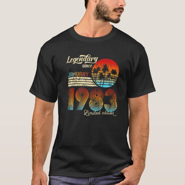 Camiseta 40. Aniversário 40 Legendário Desde Janeiro De 198 (Frente)