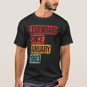 Camiseta 40 Aniversário 40 Legendário Desde Janeiro De 1983