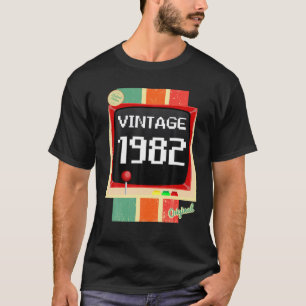 Camiseta 40 Anos Aniversário Homem 1982 Gamer Console / Vin