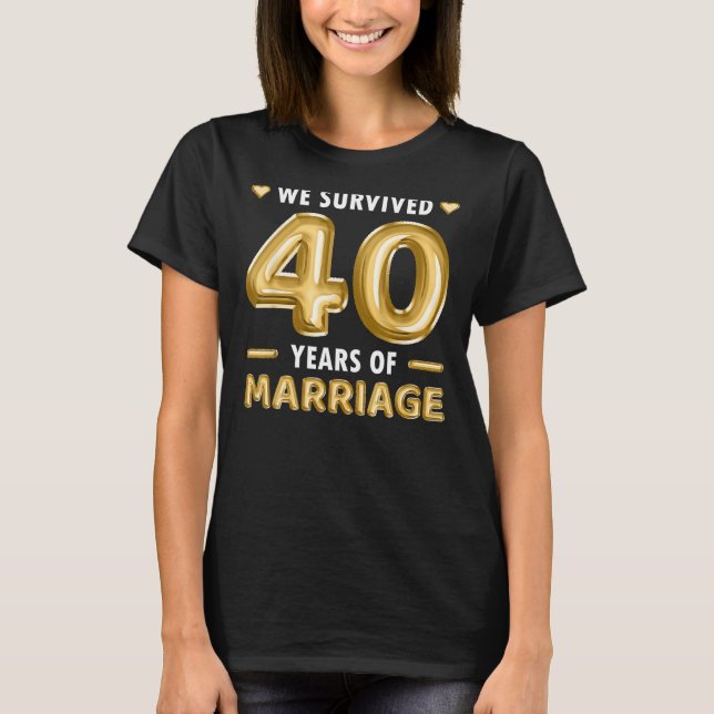 Camiseta 40 anos Casamento 40 aniversário de casamento Engr (Frente)