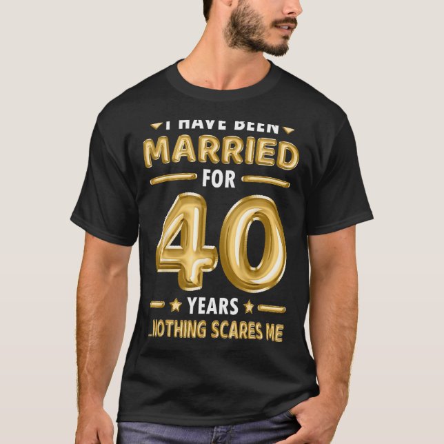 Camiseta 40 anos Casamento 40 aniversário de casamento Engr (Frente)