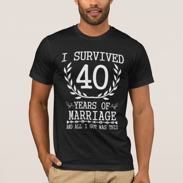 Camiseta 40 anos de esposa marido 40 anos de casamento (Frente)