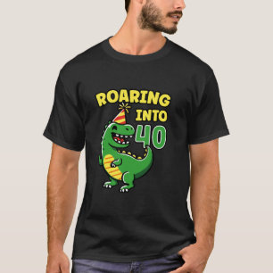 Camiseta 40 anos de festa de aniversário de 40 anos Dino