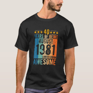 Camiseta 40 Anos De Homens Mulheres Vintage Nascer 19 De Ag
