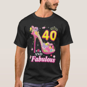 Camiseta 40 Anos De Idade E Fabuloso 30 Floral Birthda