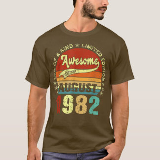 Camiseta 40 anos de idade incrível desde agosto de 1982 Vin