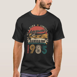 Camiseta 40 Anos De Idade Incrível Janeiro De 1985 Vintage 