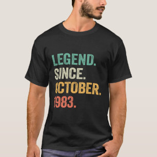 Camiseta 40 Anos De Idade, Lenda De Presentes Desde Outubro